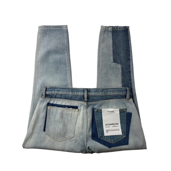 Frame Womens Size 29 Denim Le Garcon Unmatched Straight Jeans 34"Wx27"Ins. NEW - Picture 6 of 12